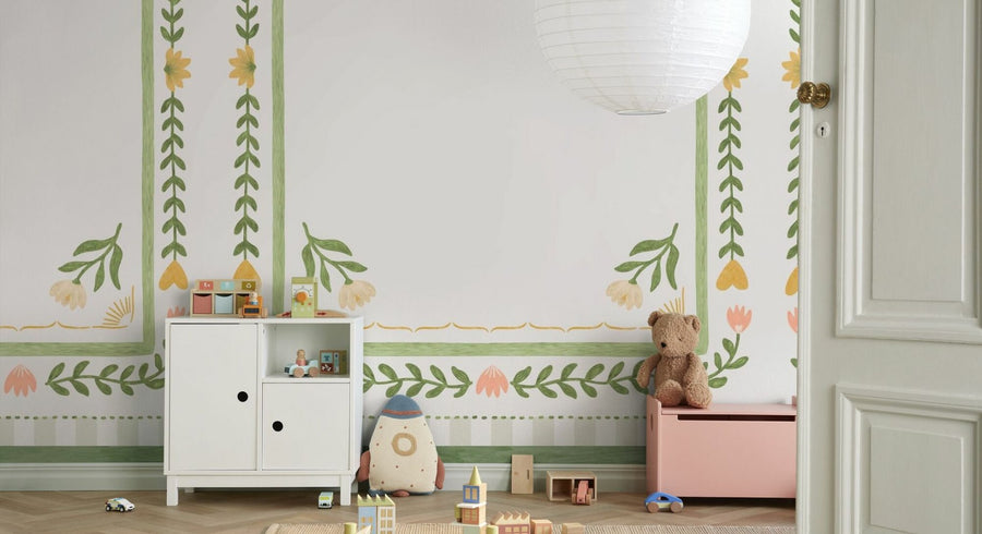 PHOTOWALL / Flower Foliage Frame - White IV (e94899) | 輸入