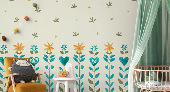 PHOTOWALL / Floral Leaf Frame - Beige (e94900)