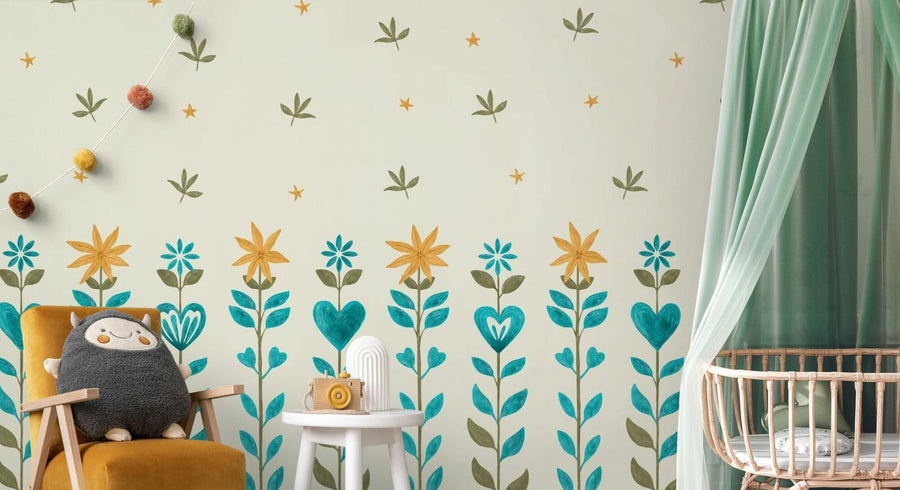 PHOTOWALL / Floral Leaf Frame - Beige (e94900)
