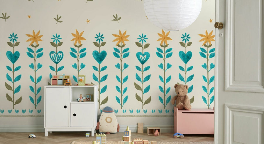 PHOTOWALL / Floral Leaf Frame - Beige (e94900)