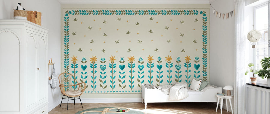 PHOTOWALL / Floral Leaf Frame - Beige (e94900)