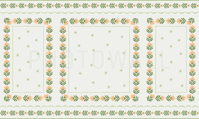 PHOTOWALL / Greek Flower Frame - White IV (e94901)