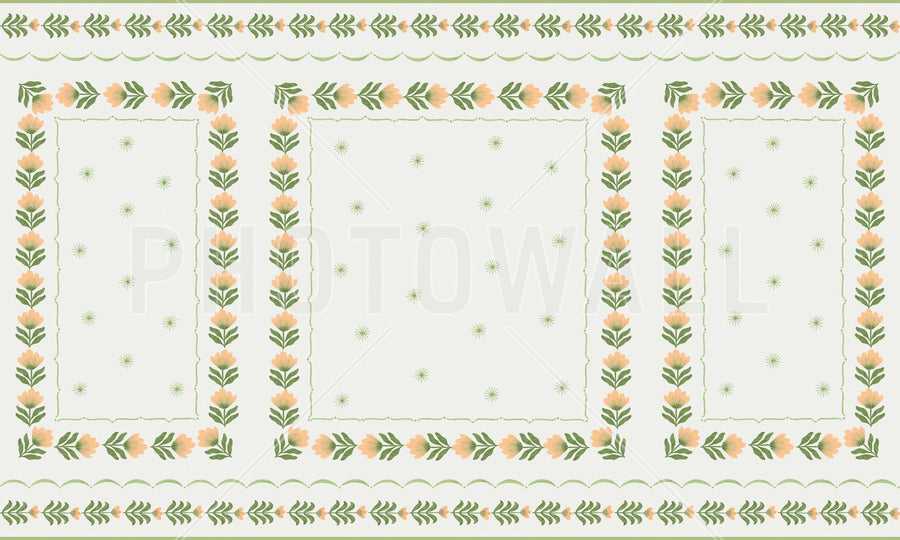 PHOTOWALL / Greek Flower Frame - White IV (e94901)