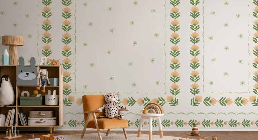 PHOTOWALL / Greek Flower Frame - White IV (e94901)