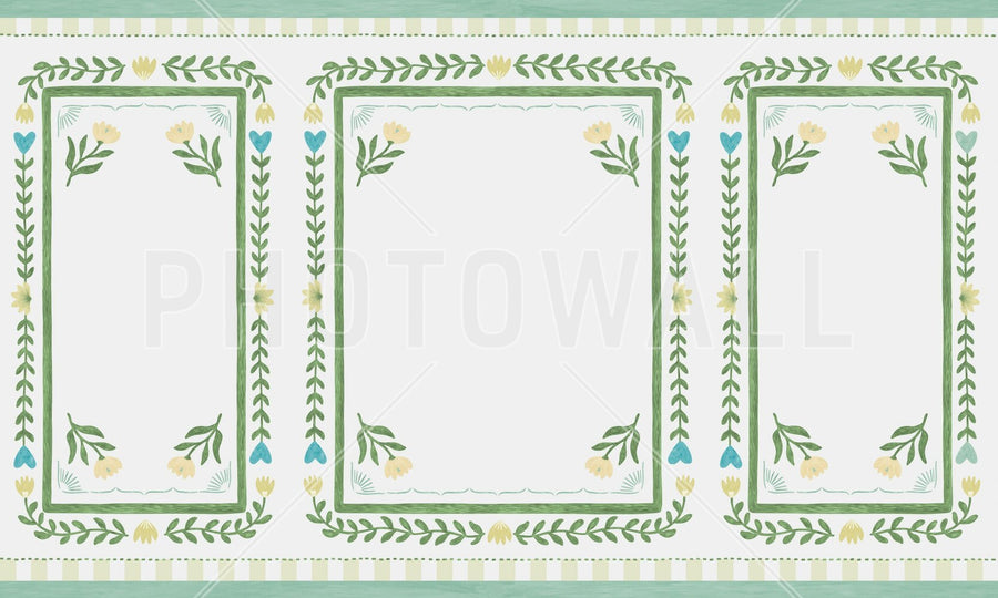 PHOTOWALL / Flower Foliage Frame - White (e94902)