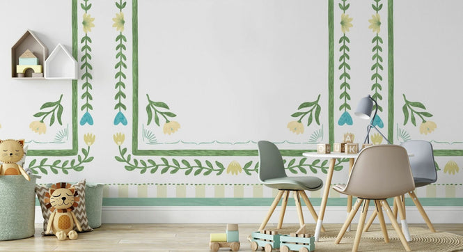 PHOTOWALL / Flower Foliage Frame - White (e94902)