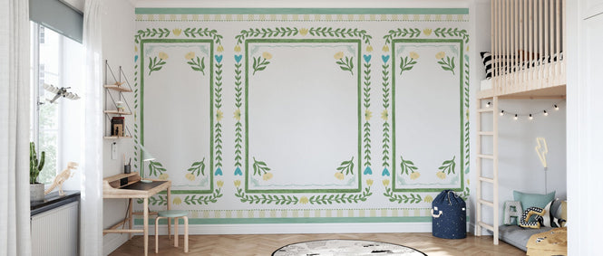 PHOTOWALL / Flower Foliage Frame - White (e94902)