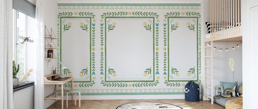 PHOTOWALL / Flower Foliage Frame - White (e94902)