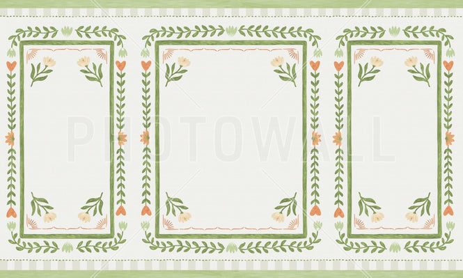 PHOTOWALL / Flower Foliage Frame - White III (e94903)