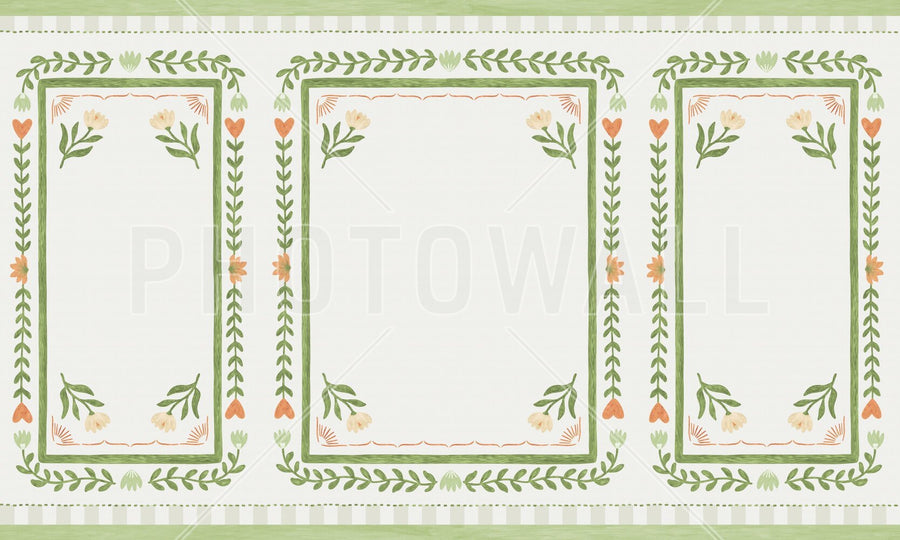 PHOTOWALL / Flower Foliage Frame - White III (e94903)