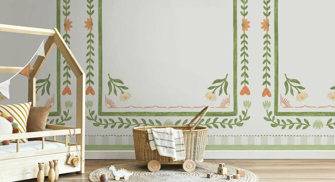 PHOTOWALL / Flower Foliage Frame - White III (e94903)