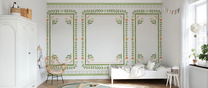 PHOTOWALL / Flower Foliage Frame - White III (e94903)