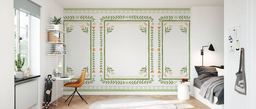 PHOTOWALL / Flower Foliage Frame - White III (e94903)