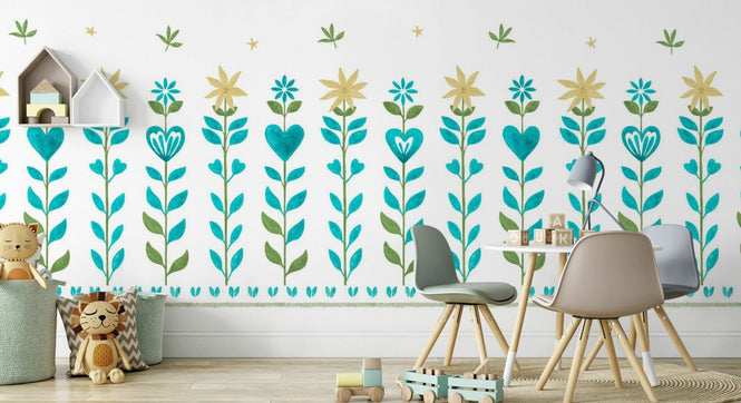 PHOTOWALL / Floral Leaf Frame - White (e94904)