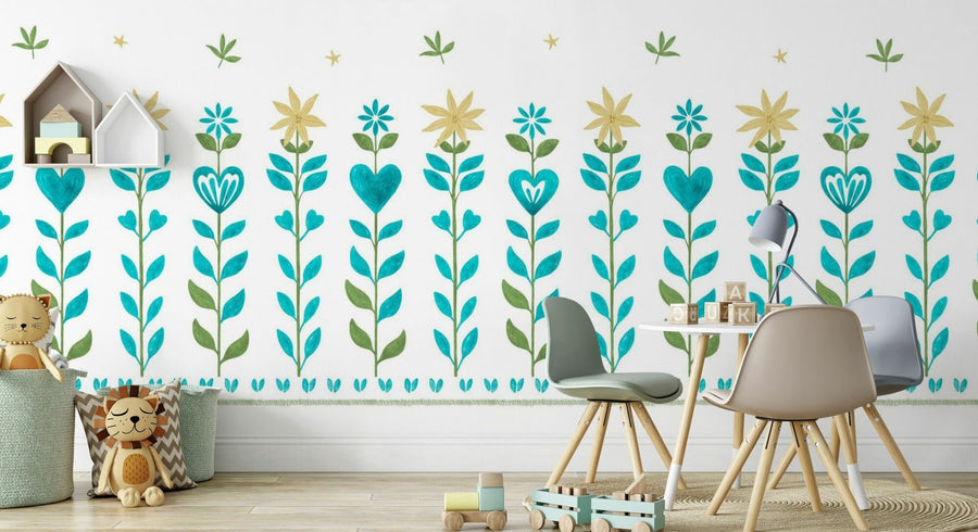 PHOTOWALL / Floral Leaf Frame - White (e94904)