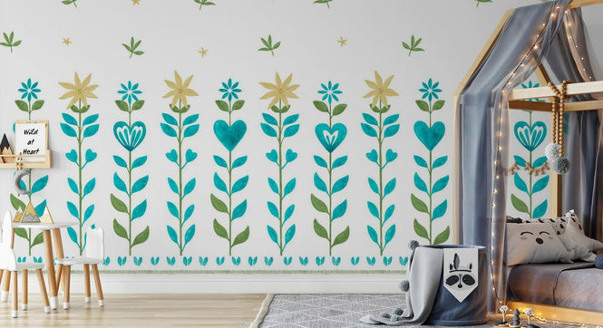 PHOTOWALL / Floral Leaf Frame - White (e94904)