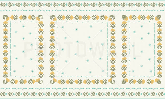 PHOTOWALL / Greek Flower Frame - White (e94905)