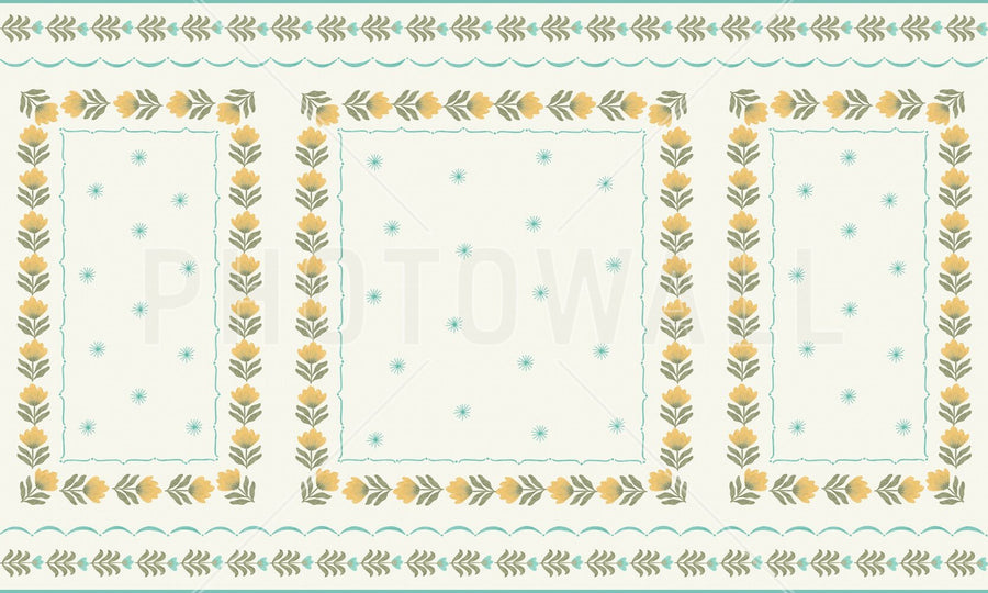 PHOTOWALL / Greek Flower Frame - White (e94905)