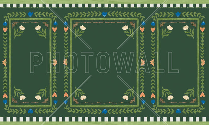PHOTOWALL / Flower Foliage Frame - Green (e94907)