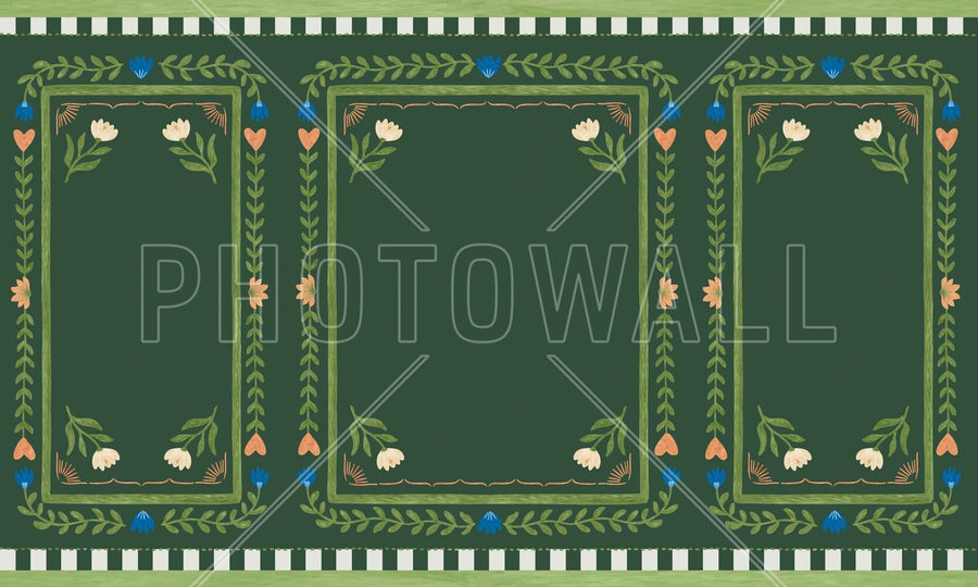 PHOTOWALL / Flower Foliage Frame - Green (e94907)