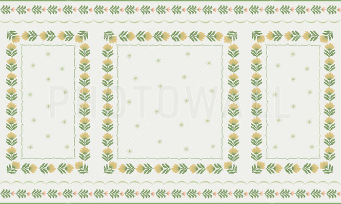 PHOTOWALL / Greek Flower Frame - White V (e94909)