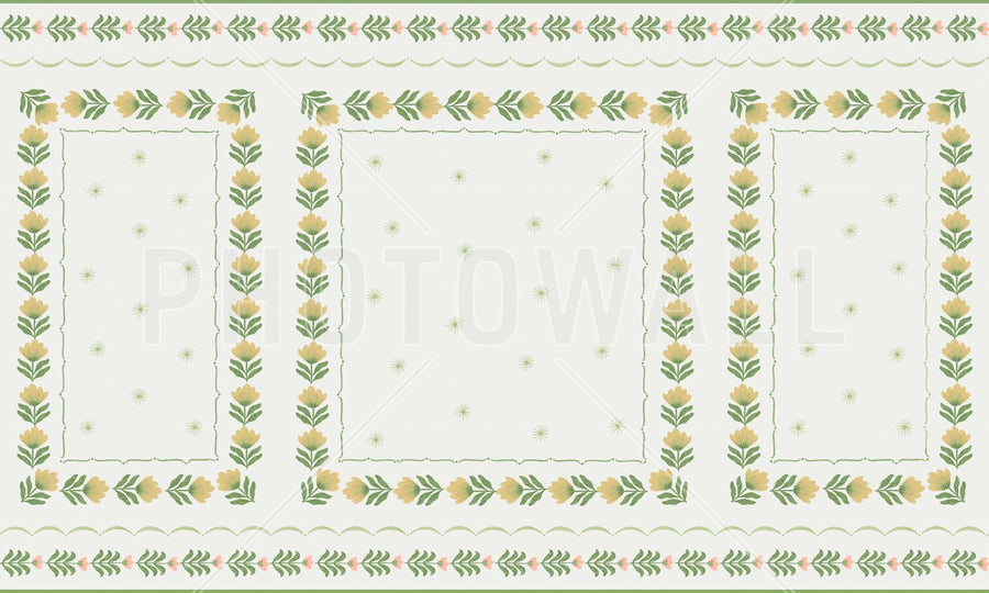 PHOTOWALL / Greek Flower Frame - White V (e94909)