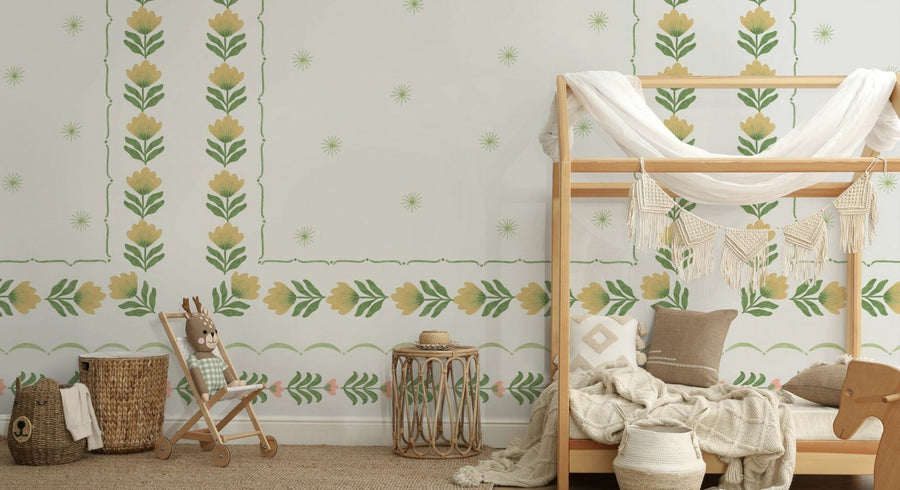PHOTOWALL / Greek Flower Frame - White V (e94909)