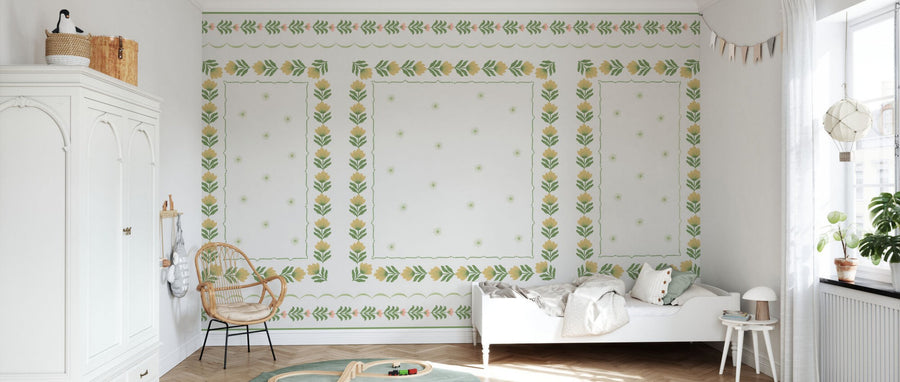 PHOTOWALL / Greek Flower Frame - White V (e94909)