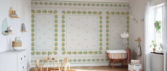 PHOTOWALL / Greek Flower Frame - White V (e94909)