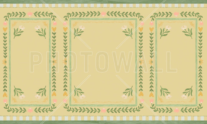 PHOTOWALL / Flower Foliage Frame - Yellow (e94910)