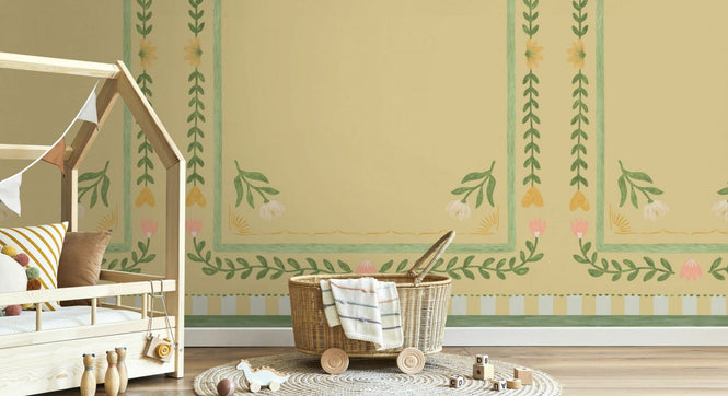PHOTOWALL / Flower Foliage Frame - Yellow (e94910)