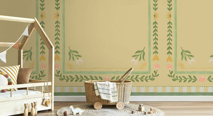 PHOTOWALL / Flower Foliage Frame - Yellow (e94910)