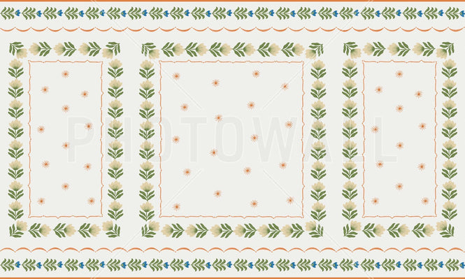 PHOTOWALL / Greek Flower Frame - White III (e94911)