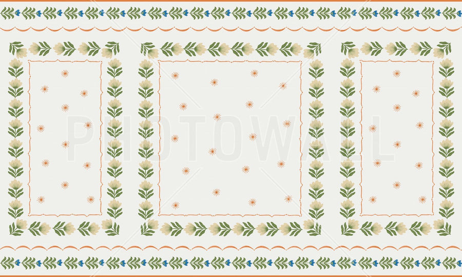 PHOTOWALL / Greek Flower Frame - White III (e94911)