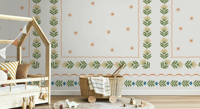 PHOTOWALL / Greek Flower Frame - White III (e94911)