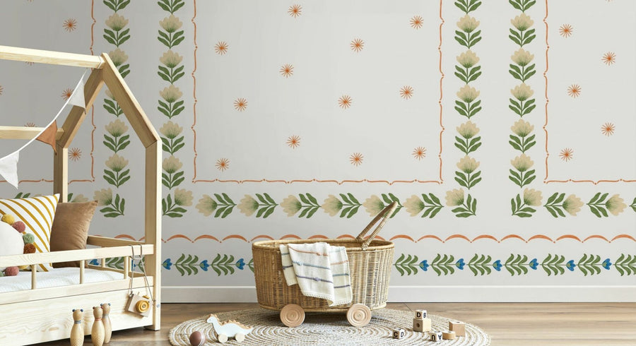 PHOTOWALL / Greek Flower Frame - White III (e94911)