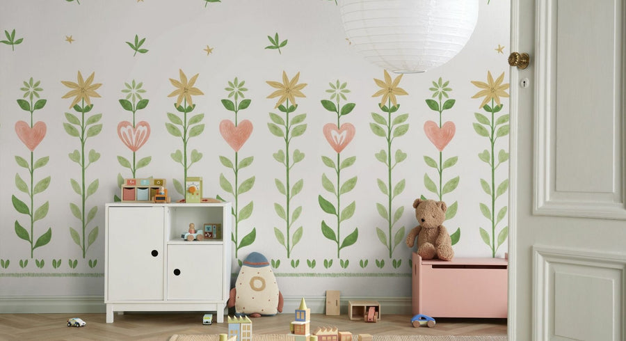 PHOTOWALL / Floral Leaf Frame - White IV (e94912)