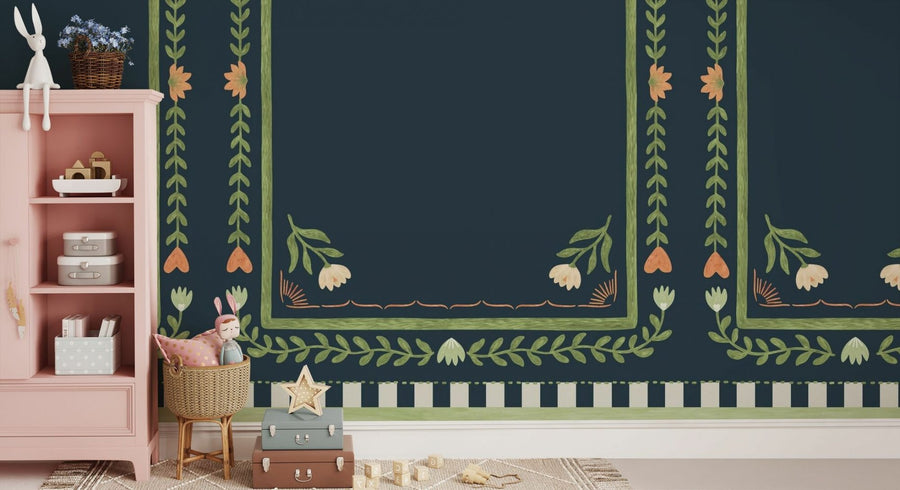 PHOTOWALL / Flower Foliage Frame - Blue Green (e94914)