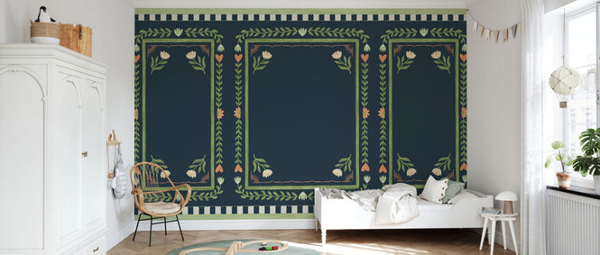 PHOTOWALL / Flower Foliage Frame - Blue Green (e94914)