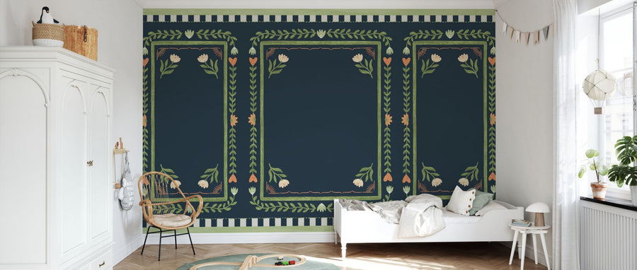 PHOTOWALL / Flower Foliage Frame - Blue Green (e94914)