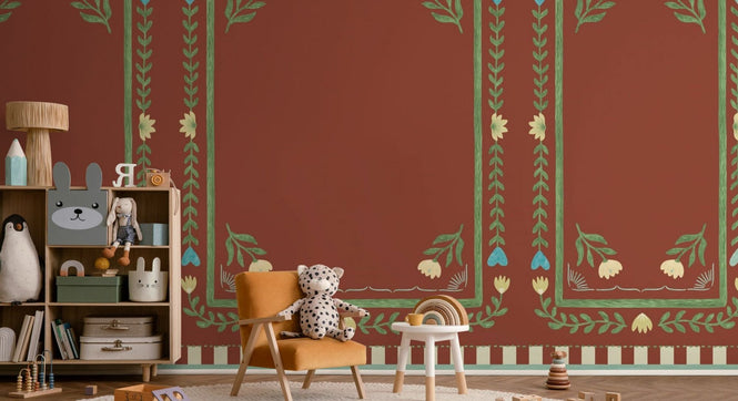 PHOTOWALL / Flower Foliage Frame - Red (e94915)