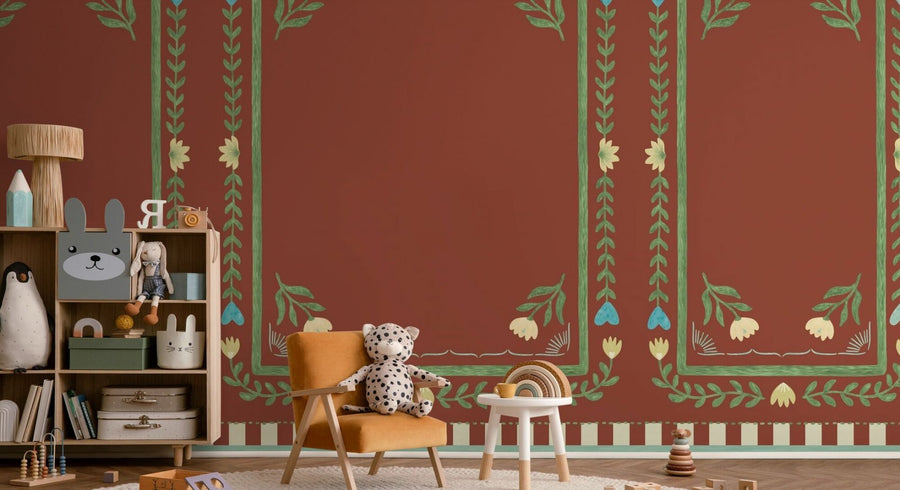 PHOTOWALL / Flower Foliage Frame - Red (e94915)