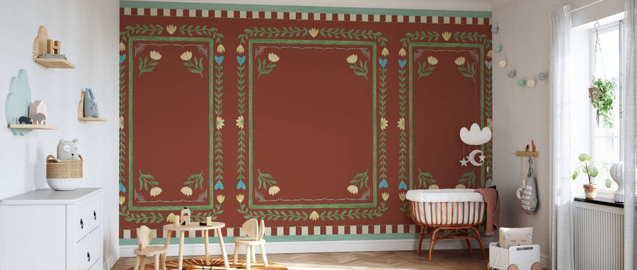 PHOTOWALL / Flower Foliage Frame - Red (e94915)