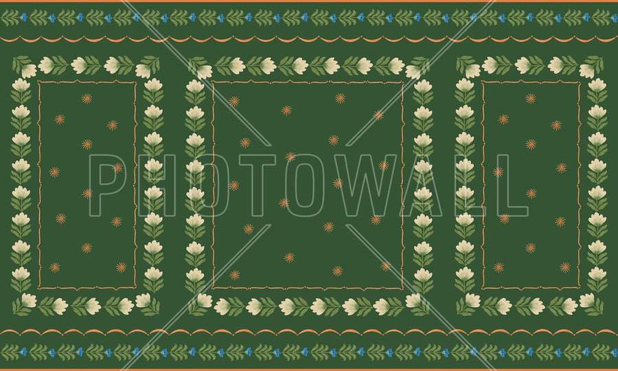 PHOTOWALL / Greek Flower Frame - Green (e94917)