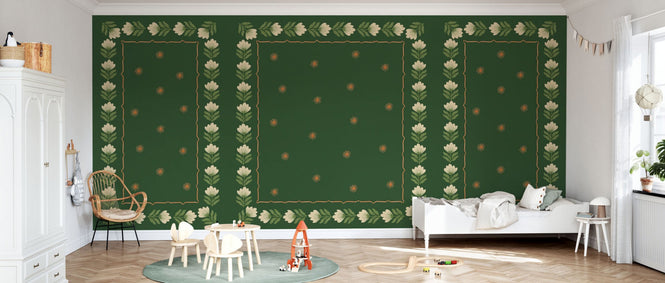 PHOTOWALL / Greek Flower Frame - Green (e94917)