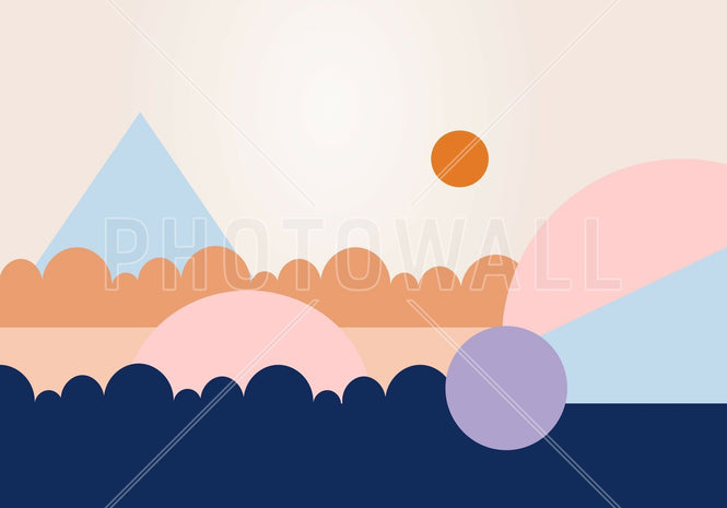 PHOTOWALL / Graphic Shapes - Dark Blue (e94918)