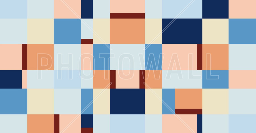PHOTOWALL / Metro Blocks - Blue Peach (e94922)