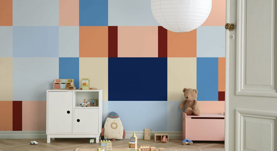 PHOTOWALL / Metro Blocks - Blue Peach (e94922)