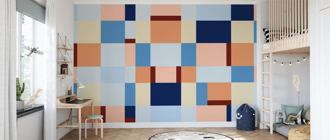PHOTOWALL / Metro Blocks - Blue Peach (e94922)