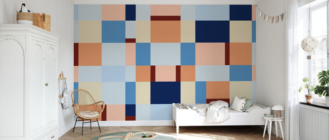 PHOTOWALL / Metro Blocks - Blue Peach (e94922)
